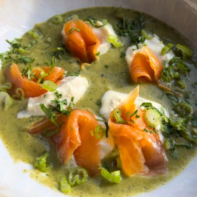 Velouté courgette, chantilly citron
