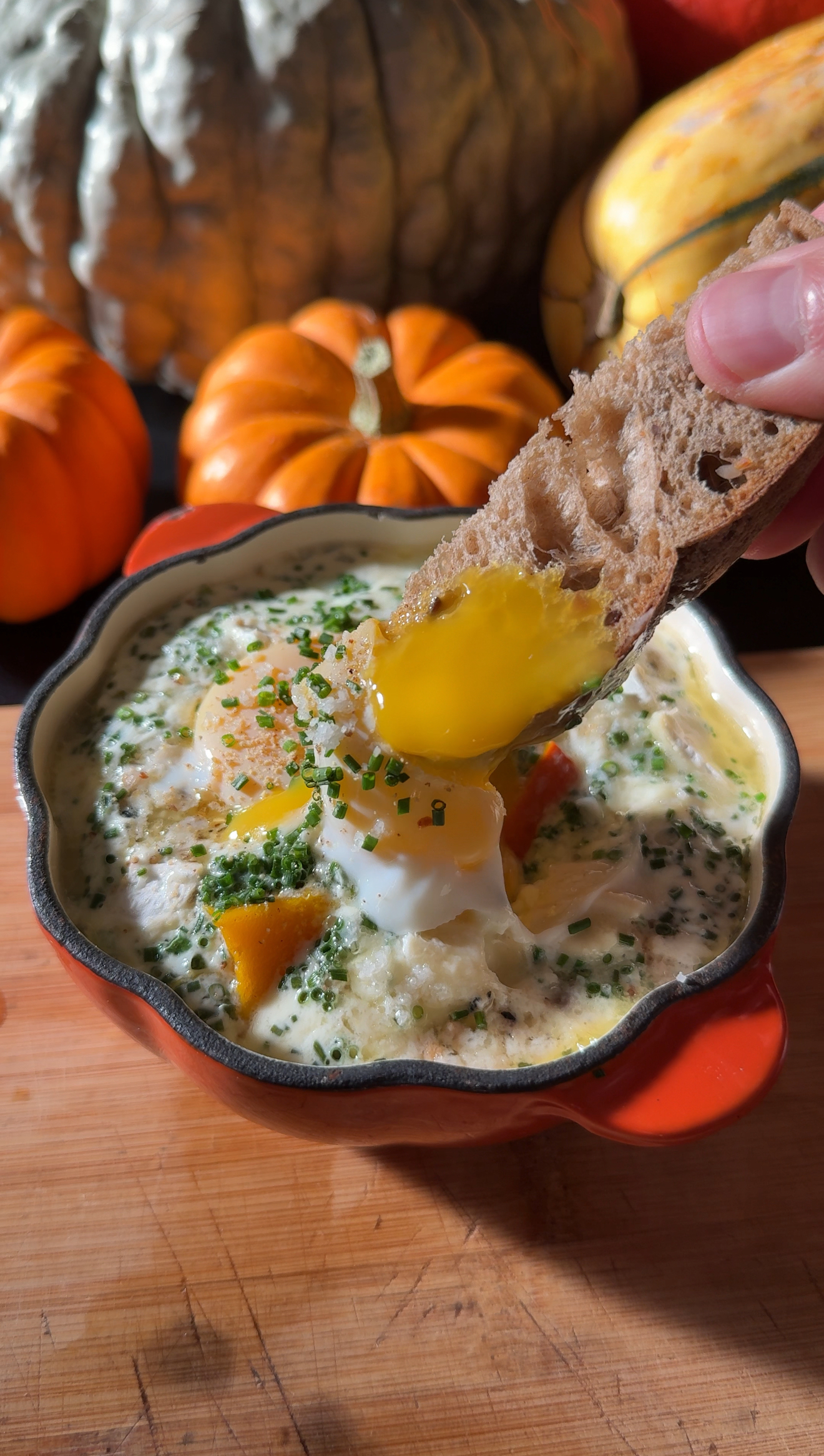 Œuf cocotte potimarron (sans four)