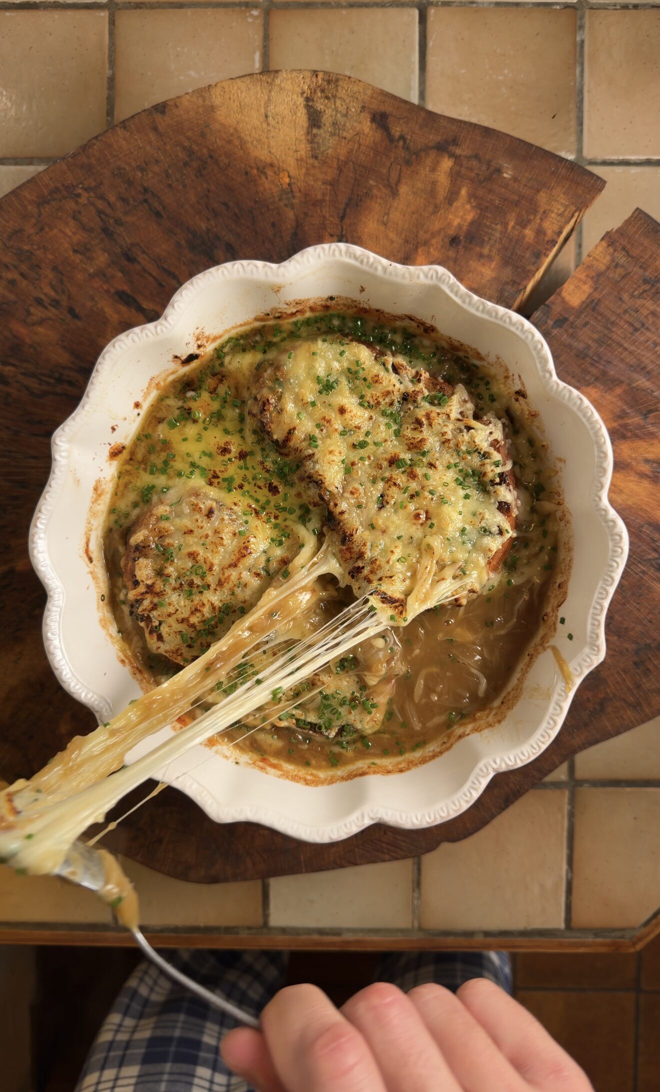 Soupe à l’échalote aux quatre fromages